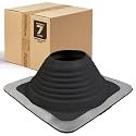 Fasteners Plus #7 Square EPDM Metal Roof Pipe Flashing Boot