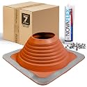 Fasteners Plus #7 Square Silicone Metal Roof Pipe Flashing Boot