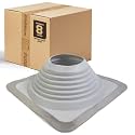 Fasteners Plus #8 Square EPDM Metal Roof Pipe Flashing Boot