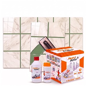 fastobond epoxy grout - 1 kg-3 kg amp 5 kg - solid_ regular colors tile grout_fastobond  3 components only  premixed filler for uniform finish 3 kg olive green