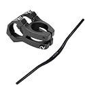 FASTPED Bicycle Handle Stem 31.8mm Aluminum Alloy MTB Handlebar Riser Bar for Mountain Bike780MM alloy handle bar &amp; stem combo (Black) quality product