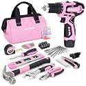 FASTPRO 12V Pink Drill Set for Women, Home Tool Set with Bag