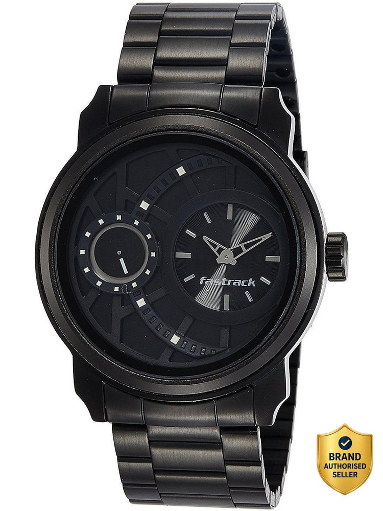 Fastrack Fastrack Black Dial Black Stainless Steel Strap Analog Watch ...