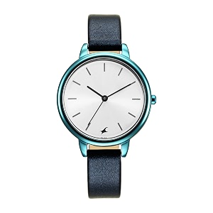 Fastrack Glitch Quartz Analog Silver Dial Blue