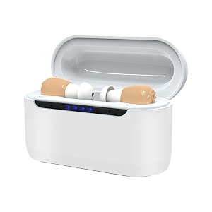 fastwell 2 unit for both ear rechargeable hearing aid with magnetic suction charging invisible the smallest mini hearing in the canal hearing aid beige pair