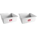 Fat Daddio's PSQ-10104 Anodized Aluminum Square Cake Pan, 10 x 4 Inch (Pack of 2)