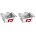 Fat Daddio's PSQ-442 Anodized Aluminum Square Cake Pan, 4 x 2 Inch (Pack of 2)