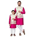Father &amp; Son Matching Printed Koti Kurta Set