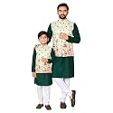 Father &amp; Son Matching Printed Koti Kurta Set