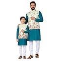 Father &amp; Son Matching Printed Koti Kurta Set