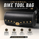 FATHER AUTO Bike Tool Saddle Centre Lock Black Bag Universal For Bike Saddle Bag Black Leather Motorbike Saddlebag
