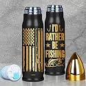 Fathers Day, Birthday Gifts for Fishermen, I'd Rather Be Fishing Tumbler Cup Mug, Gifts for Men, Husband Dad Grandpa Friends - 250th Anniversary USA, Birthday Gift for Fishing Lovers