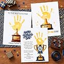 Fathers Day Crafts from Kids - Custom Handprint Set 3, Personalized Best Dad Ever Handprint Kit Family Handprint Craft Keepsake Personalized Fathers Day Dad Gifts from Kids Daughter Son for New Dad
