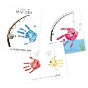 Fathers Day Crafts from Kids - Custom Handprint Set 3, Personalized Best Dad Ever Handprint Kit Family Handprint Craft Keepsake Personalized Fathers Day Dad Gifts from Kids Daughter Son for New Dad