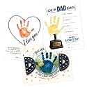 Fathers Day Crafts from Kids - Custom Handprint Set 3, Personalized Best Dad Ever Handprint Kit Family Handprint Craft Keepsake Personalized Fathers Day Dad Gifts from Kids Daughter Son for New Dad