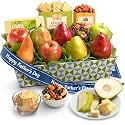 Fathers Day Fruit Gift Basket for Men - Gift Ideas for Dad, Husband, Brother & Grandpa - Fresh Fruit Basket with Crackers, Cheese and Nuts