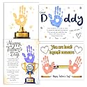 Fathers Days Crafts from Kids - Custom Handprint Set 4, Personalized Best Dad Ever Handprint Kit Family Handprint Craft Keepsake Personalized Fathers Day Dads Gifts from Kids Daughter Son for New Dad