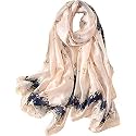 Women's Floral Printed Silk Scarf | Premium Soft Lightweight Stole &amp; Shawl | Fashion Neck Wrap for Wedding, Evening, Travel &amp; Daily Wear | 180 x 90 cm