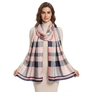 women39s floral printed silk scarf  premium soft lightweight stole amp shawl  fashion neck wrap for wedding evening travel amp daily wear  180 x 90 cm