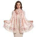 Women's Floral Printed Silk Scarf | Premium Soft Lightweight Stole &amp; Shawl | Fashion Neck Wrap for Wedding, Evening, Travel &amp; Daily Wear | 180 x 90 cm