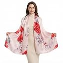 Women's Floral Printed Silk Scarf | Premium Soft Lightweight Stole &amp; Shawl | Fashion Neck Wrap for Wedding, Evening, Travel &amp; Daily Wear | 180 x 90 cm