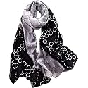 Floral Printed Silk stole | silk Scarf for Women | stylish silk stole for women | Soft Lightweight Stole, Shawl &amp; Neck Wrap | Scarf for Wedding, Party, Travel &amp; Casual Wear