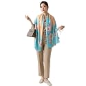 Floral Printed Silk stole | silk Scarf for Women | stylish silk stole for women | Soft Lightweight Stole, Shawl &amp; Neck Wrap | Scarf for Wedding, Party, Travel &amp; Casual Wear