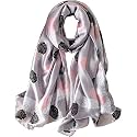 Women's Floral Printed Silk Scarf | Premium Soft Lightweight Stole &amp; Shawl | Fashion Neck Wrap for Wedding, Evening, Travel &amp; Daily Wear | 180 x 90 cm