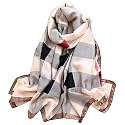 Women's Floral Printed Silk Scarf | Premium Soft Lightweight Stole &amp; Shawl | Fashion Neck Wrap for Wedding, Evening, Travel &amp; Daily Wear | 180 x 90 cm