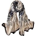 Women's Floral Printed Silk Scarf | Premium Soft Lightweight Stole & Shawl | Fashion Neck Wrap for Wedding, Evening, Travel & Daily Wear | 180 x 90 cm
