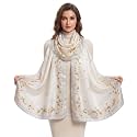 Women's Floral Printed Silk Scarf | Premium Soft Lightweight Stole &amp; Shawl | Fashion Neck Wrap for Wedding, Evening, Travel &amp; Daily Wear | 180 x 90 cm