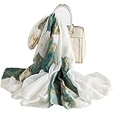 Women's Floral Printed Silk Scarf | Premium Soft Lightweight Stole &amp; Shawl | Fashion Neck Wrap for Wedding, Evening, Travel &amp; Daily Wear | 180 x 90 cm