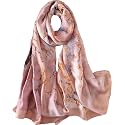 Women's Floral Printed Silk Scarf | Premium Soft Lightweight Stole &amp; Shawl | Fashion Neck Wrap for Wedding, Evening, Travel &amp; Daily Wear | 180 x 90 cm