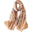 Women's Floral Printed Silk Scarf | Premium Soft Lightweight Stole &amp; Shawl | Fashion Neck Wrap for Wedding, Evening, Travel &amp; Daily Wear | 180 x 90 cm