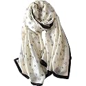 Women's Floral Printed Silk Scarf | Premium Soft Lightweight Stole &amp; Shawl | Fashion Neck Wrap for Wedding, Evening, Travel &amp; Daily Wear | 180 x 90 cm