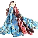 Sky Blue with Pink (Ring) Silk Stole for Women