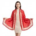 Women's Floral Printed Silk Scarf | Premium Soft Lightweight Stole &amp; Shawl | Fashion Neck Wrap for Wedding, Evening, Travel &amp; Daily Wear | 180 x 90 cm