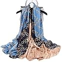 Women's Floral Printed Silk Scarf | Premium Soft Lightweight Stole &amp; Shawl | Fashion Neck Wrap for Wedding, Evening, Travel &amp; Daily Wear | 180 x 90 cm