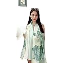 Women's Floral Printed Silk Scarf | Premium Soft Lightweight Stole &amp; Shawl | Fashion Neck Wrap for Wedding, Evening, Travel &amp; Daily Wear | 180 x 90 cm