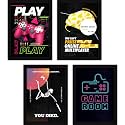 FATMUG Framed Gaming Posters Wall Paintings for Home and Office Decor, With Glass, A4 - Set of 4 ,multicolor
