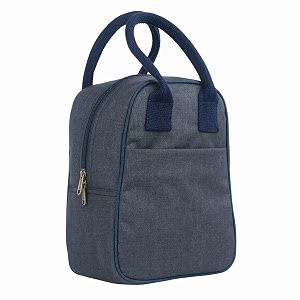 fatmug small lunch bag for office men and women- tiffin bag - oxford fabric -dark grey8 litres