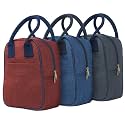 FATMUG Small Lunch Bag for Office Men and Women- Tiffin Bag - Set of 3(Dark Grey, NavyBlue, Maroon)