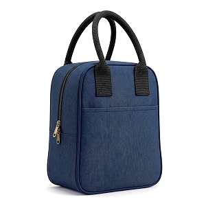 fatmug small lunch bag for office men and women- tiffin bag - oxford fabric -navy blue8 litres