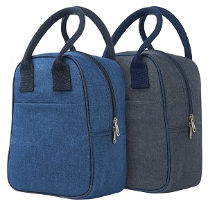 fatmug small lunch bag for office men and women- tiffin bag - set of 2dark greynavy blue 8 litres