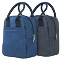 FATMUG Small Lunch Bag for Office Men and Women- Tiffin Bag - Set of 2(Dark Grey,Navy Blue) 8 litres
