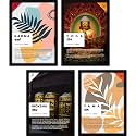 FATMUG Motivational Quotes Wall Painting With Glass for Home and Office Decoration, A3 - Set of 4 ,multicolor