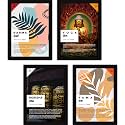 FATMUG Motivational Quotes Wall Painting With Glass for Home and Office Decoration, A4 - Set of 4