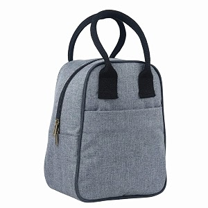 fatmug small lunch bag for office men and women- tiffin bag - oxford fabric -light grey8 litres