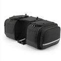 FATMUG Saddle Bag with Rain Cover Saddle Bag Black Polyester Motorbike Saddlebag