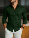 FATTY MOOUSE Men Solid Casual Dark Green